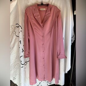 Vintage 60’s 70’s Dusty Rose Button-Front indie fairy mid Dress USA made medium